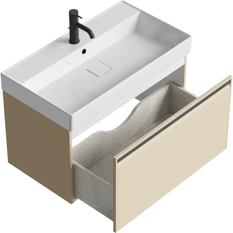 Тумба под раковину без столешницы Aqwella Pure 80 капучино светлый