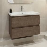 Тумба под раковину без столешницы Caprigo Forte 80 подвесная, шоколадный орех