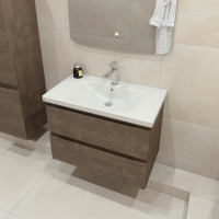 Тумба под раковину без столешницы Caprigo Forte 80 подвесная, шоколадный орех