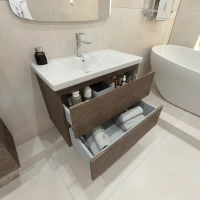 Тумба под раковину без столешницы Caprigo Forte 80 подвесная, шоколадный орех