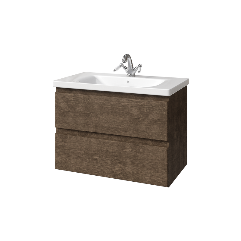 Тумба под раковину без столешницы Caprigo Forte 80 подвесная, шоколадный орех