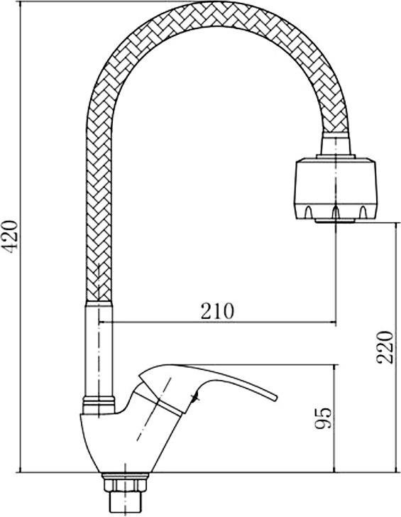 Смеситель для кухни Fashun A4303 хром