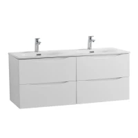 Мебель для ванной комнаты BelBagno Marino-cer-n 120 подвесная, bianco lucido, для двоих