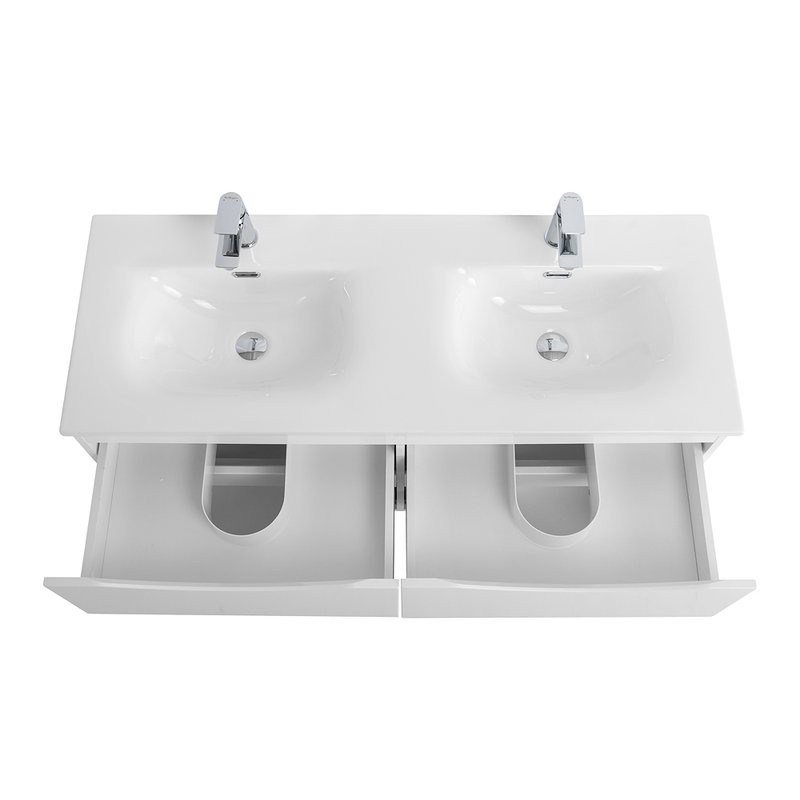 Мебель для ванной комнаты BelBagno Marino-cer-n 120 подвесная, bianco lucido, для двоих