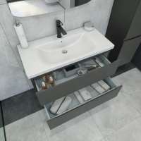 Тумба с раковиной Caprigo Forte 90 подвесная, графит