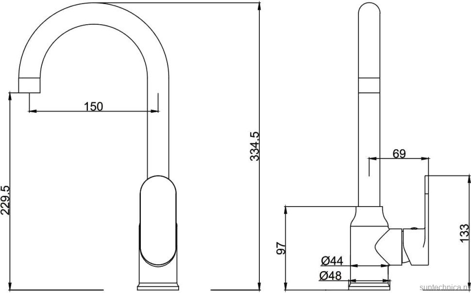 Смеситель для кухни Fashun A4085 хром