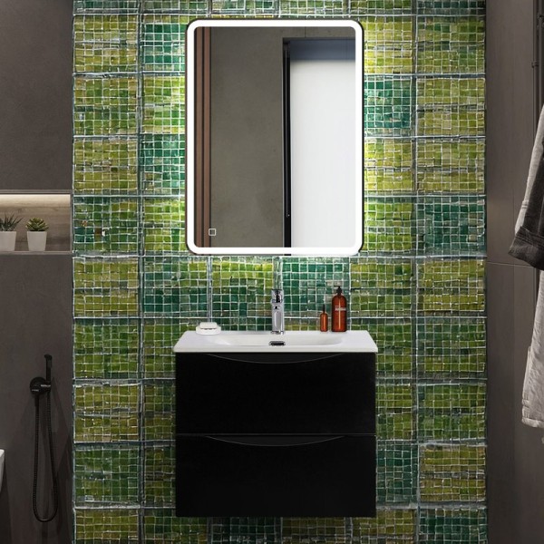 Мебель для ванной комнаты BelBagno Marino-cer-n 60 подвесна, nero lucido