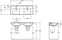 Мебельная раковина Jacob Delafon Struktura EXF112 120 см, двойная