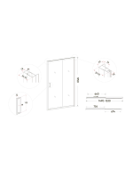 Душевой уголок Veconi Rovigo RV-046 150x100x195, профиль матовый хром, стекло прозрачное