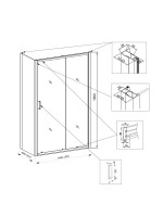 Душевой уголок Veconi Rovigo RV-046 150x100x195, профиль матовый хром, стекло прозрачное