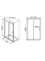 Душевая дверь в нишу Ravak Blix Slim BLSDP2-110 профиль блестящий, стекло прозрачное