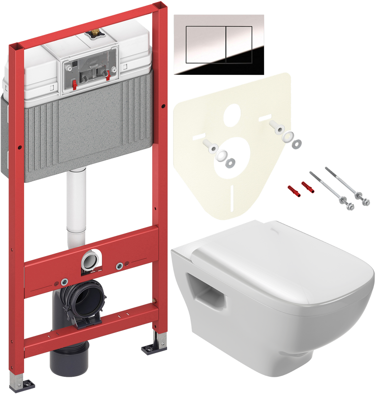 Комплект Унитаз подвесной Jacob Delafon Struktura EDE102 + Крышка E70024-WTE с микролифтом + Инсталляция TECE Now 9400412 4 в 1 с кнопкой смыва