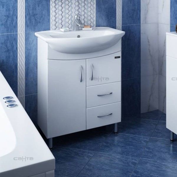 Тумба с раковиной СаНта Элеганс 65 2 двери, 2 ящика