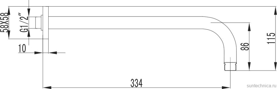 Кронштейн для верхнего душа Lemark LM3787GM графит