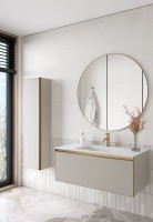 Тумба под раковину без столешницы Armadi Art Quatro 1 100 cashmere, профиль matt gold