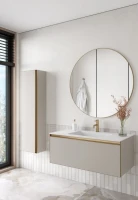 Тумба под раковину без столешницы Armadi Art Quatro 1 100 cashmere, профиль matt gold