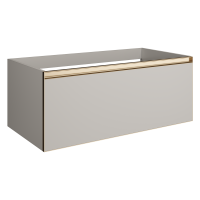 Тумба под раковину без столешницы Armadi Art Quatro 1 100 cashmere, профиль matt gold