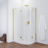 Душевой уголок Vegas Glass AFS-F TUR NOVO h1890 120*100 09 01 L профиль золото, стекло прозрачное