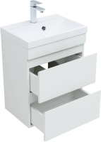Тумба под раковину без столешницы Aquanet Нота new 50 подвесная, белая глянцевая