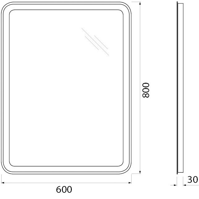 Зеркало BelBagno SPC-MAR-600-800-LED-BTN