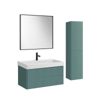 Тумба с раковиной Belux Сиртаки 120 подвесная, голубой малахит матовый