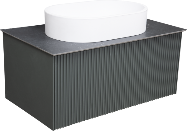 Тумба под раковину со столешницей La Fenice Terra 80 серая, столешница черная