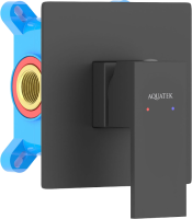 Встраиваемый смеситель для душа и ванны AQUATEK Либра AQ1666MB С ВНУТРЕННЕЙ ЧАСТЬЮ, матовый черный