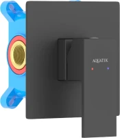Встраиваемый смеситель для душа и ванны AQUATEK Либра AQ1666MB С ВНУТРЕННЕЙ ЧАСТЬЮ, матовый черный