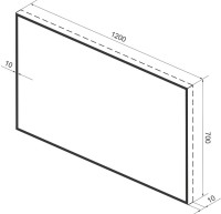 Зеркало Wellsee 7 Rays’ Spectrum 120х70 черное матовое
