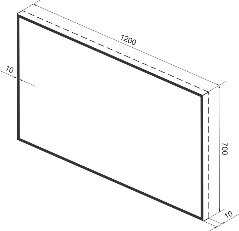 Зеркало Wellsee 7 Rays’ Spectrum 120х70 черное матовое