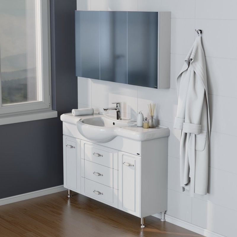 Мебель для ванной комнаты СаНта Монарх 120 белая