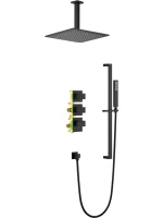 Душевой комплект Timo Selene SX-2229/03SM С ВНУТРЕННЕЙ ЧАСТЬЮ, с термостатом, матовый черный