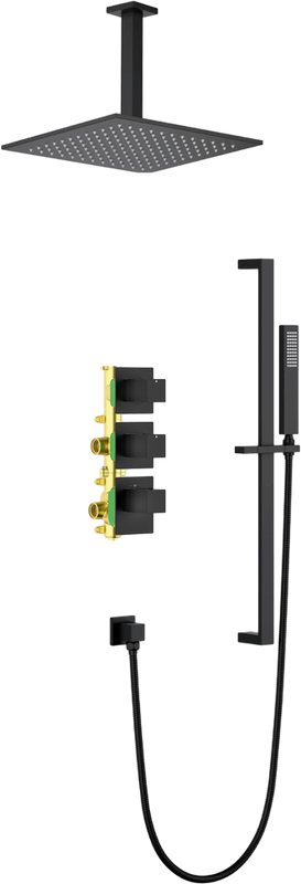 Душевой комплект Timo Selene SX-2229/03SM С ВНУТРЕННЕЙ ЧАСТЬЮ, с термостатом, матовый черный