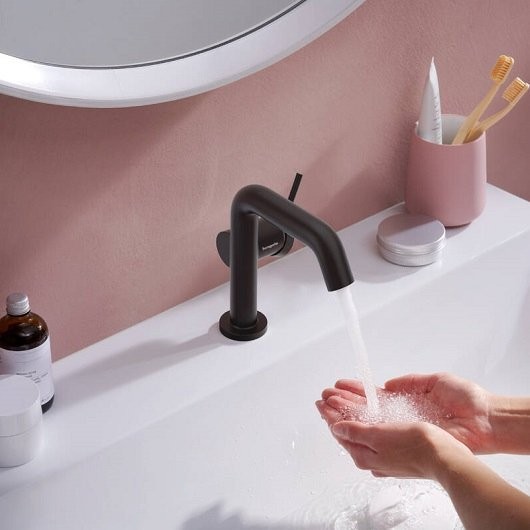 Смеситель для раковины Hansgrohe Tecturis S Fine 110 CoolStart 73320670 матовый черный