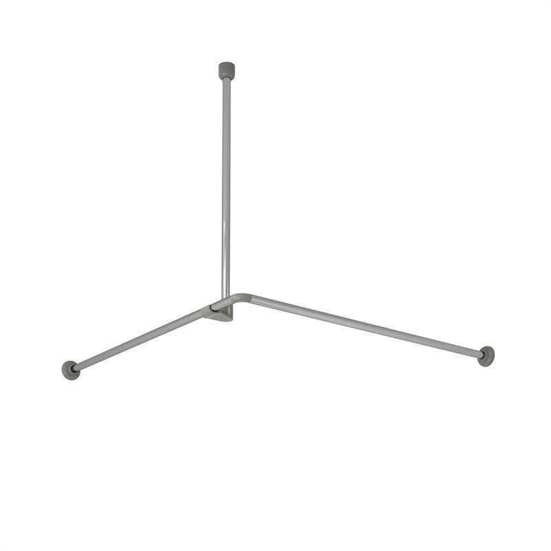 Угловой карниз для ванны Wasserkraft Dinkel SC-469090 90x90 см, Г-образный, серебристый