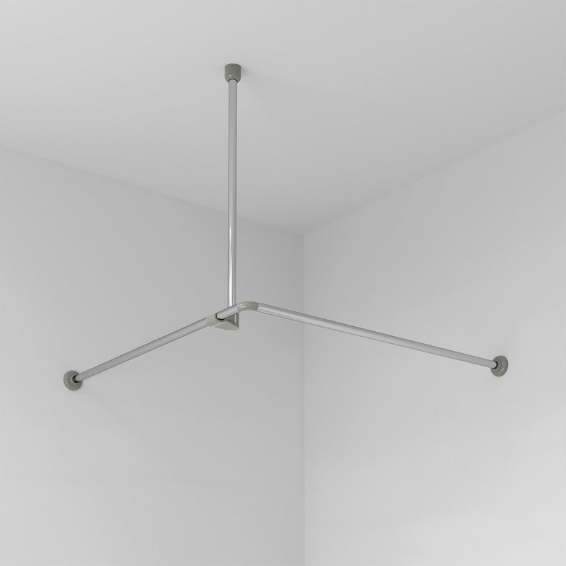 Угловой карниз для ванны Wasserkraft Dinkel SC-469090 90x90 см, Г-образный, серебристый