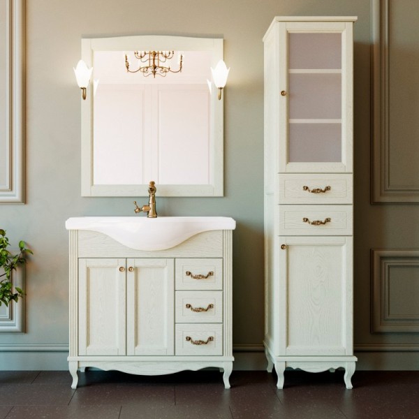 Мебель для ванной комнаты ValenHouse Эллина 80 слоновая кость, фурнитура бронза