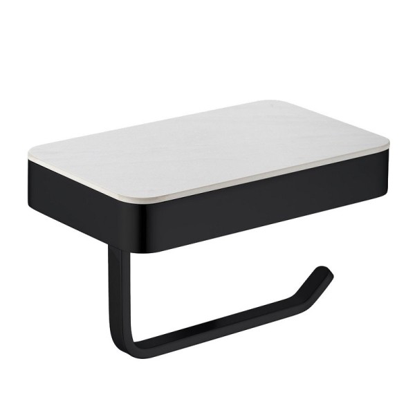 Держатель для туалетной бумаги Abber Westen AA1730B с полкой для телефона, матовый черный