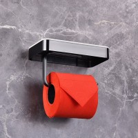 Держатель для туалетной бумаги Abber Westen AA1730B с полкой для телефона, матовый черный