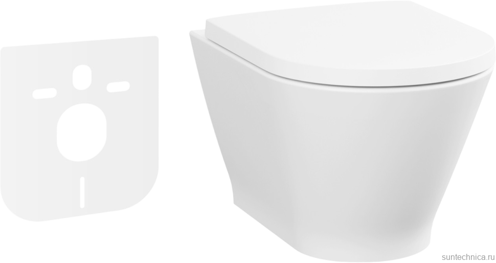 Комплект Унитаз подвесной Lavinia Boho Elegant Rimless 3308101R безободковый, с микролифтом + Шумоизоляция RelFix 38050010