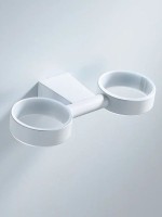 Стакан для зубных щеток / стакан для ванной комнаты двойной Shevanik SG5722C, белый