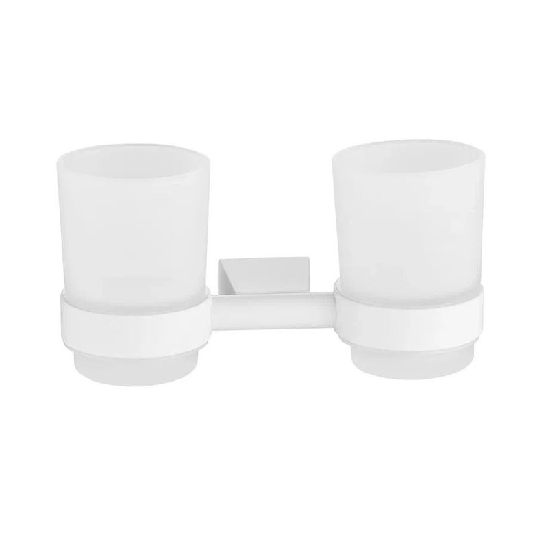 Стакан для зубных щеток / стакан для ванной комнаты двойной Shevanik SG5722C, белый