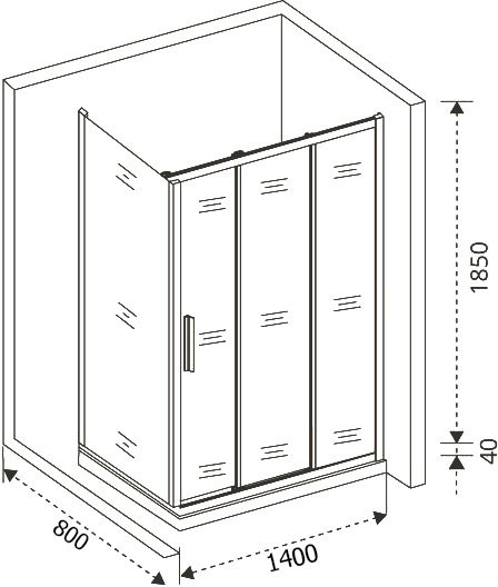 Душевой уголок Good Door Orion Orion WTW+SP-G-CH 140х80
