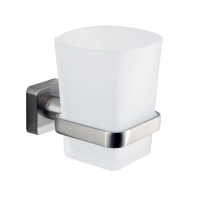 Стакан для ванной Wasserkraft Rhin K-8728 настенный, никель, стеклянный Стакан для ванной Wasserkraft Rhin K-8728 настенный, никель, стеклянный