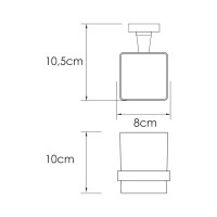 Стакан для ванной Wasserkraft Rhin K-8728 настенный, никель, стеклянный Стакан для ванной Wasserkraft Rhin K-8728 настенный, никель, стеклянный