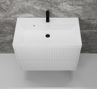Тумба с раковиной Style Line Стокгольм 80 подвесная, белый рифленый софт