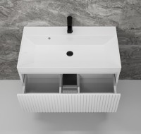 Тумба с раковиной Style Line Стокгольм 80 подвесная, белый рифленый софт