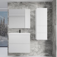 Тумба с раковиной Style Line Стокгольм 80 подвесная, белый рифленый софт