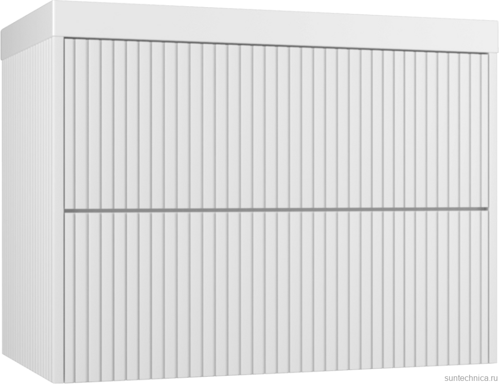 Тумба с раковиной Style Line Стокгольм 80 подвесная, белый рифленый софт