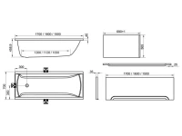 Акриловая ванна Ravak Classic 160x70 см, пристенная, белая, на ножках